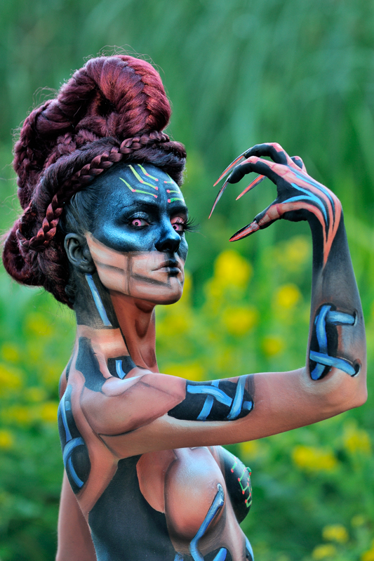 Body Painting, Body Art, Brush and Sponge / Final / Artist: Sophie Fauquet, France