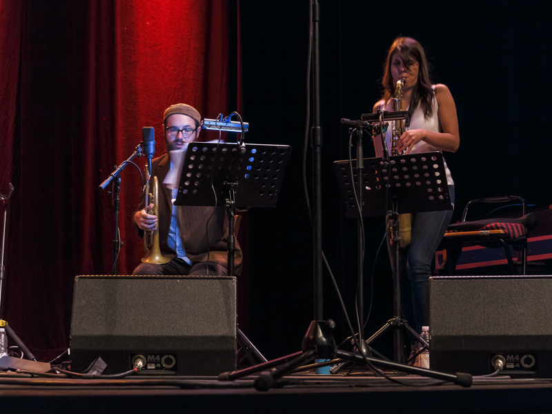 SWR NEWJazz Meeting 2014, Kirk Knuffke, Kornett / Melissa Aldana, Tenorsaxofon