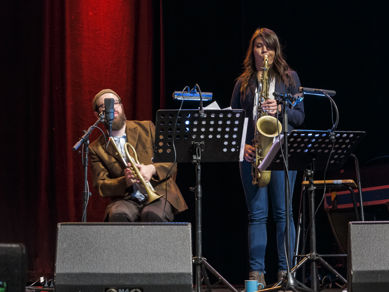 SWR NEWJazz Meeting 2014, Kirk Knuffke, Kornett / Melissa Aldana, Tenorsaxofon