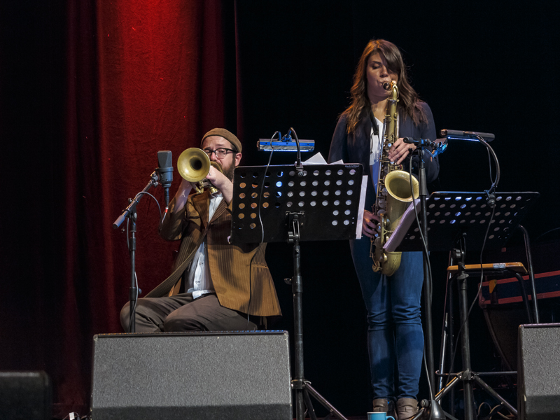 SWR NEWJazz Meeting 2014, Kirk Knuffke, Kornett / Melissa Aldana, Tenorsaxofon