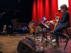 SWR NEWJazz Meeting 2014, im.pro.vise: Jacob Sacks, Klavier / Joe Martin, Bass / RJ Miller, Schlagzeug / 
Jakob Bro, elektrische Gitarre / Kirk Knuffke, Kornett / Melissa Aldana, Tenorsaxofon