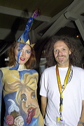 Artist Olaf Haugk mit Modell, Swiss Bodypainting Day 2006, Hotel Seeburg, Luzern, Switzerland