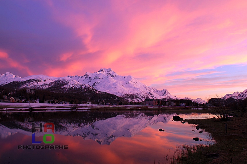 Sunset Reflection,  , Piz Margna, Sils/Segl, Grisons, Switzerland