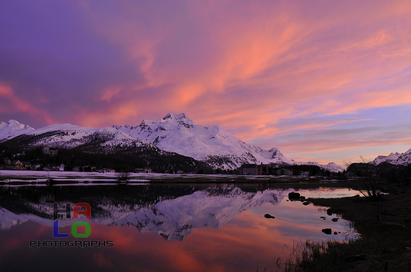 Sunset Reflection,  , Piz Margna, Sils/Segl, Grisons, Switzerland