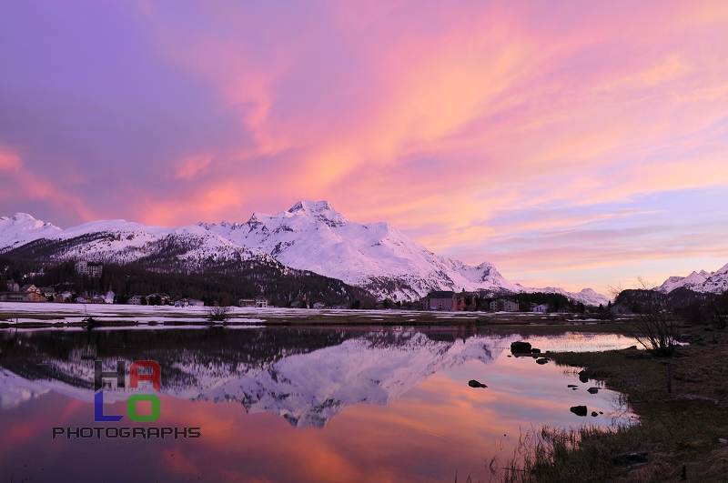 Sunset Reflection,  , Piz Margna, Sils/Segl, Grisons, Switzerland