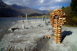 Floating Sculputres of Wood and Rocks / Schwebende Skulpturen aus Holz und Stein, lAKE aRT sILVAPLANA, temporary Art at Lej da Silvaplana, Silvaplana, Grisons, Switzerland