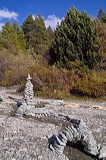 Floating Sculputres of Wood and Rocks / Schwebende Skulpturen aus Holz und Stein, lAKE aRT sILVAPLANA, temporary Art at Lej da Silvaplana, Silvaplana, Grisons, Switzerland