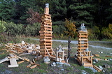 frei schwebende Skulpturen aus Stein und Holz  / Free floating Sculputres of Rocks and Wood, lAKE aRT sILVAPLANA, temporary Art at Lej da Silvaplana, Silvaplana, Grisons, Switzerland