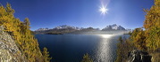 Sasc da Corn, Plaun da Lej, Grisons, Switzerland, Autumn Gold, &nbsp;Lej da Segl, Silsersee, Piz Rosatsch, Piz Surlej, Munt Arlas, Piz Corvatsch, Piz Margna, Moutt'Ota, black ice, Piz Fora, Piz Fedoz, Piz Glüschaint, Il Chapütschin, Piz Salacina, Piz Cacciabella