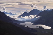 Grap Alv, Silvaplana, Grisons, Switzerland, Sea of clouds, &nbsp;Lej da Segl, Silsersee, Piz Cacciabella, Piz dal Sasc, Piz Lizun, Piz Salacina, Piz Lunghin