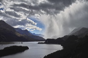 Via Engadina, Plaz, Sils/Baselgia, Grisons, Switzerland, Evaporating storm, &nbsp;Lej da Segl, Silsersee, alps, engadin, weather, clouds