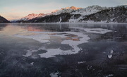 Near Isola, Isola, Grisons, Switzerland, Alpenglowing Black Ice, &nbsp;Lej da Segl, Silsersee, Piz Rosatsch, Piz Surlej, Munt Arlas, Piz Corvatsch, Muott Ota, black ice, Marmoré, Muott'Ota, Winter