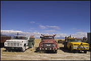 Junk Yard ART, The strong and contrasting colors of the Sky and these abandoned objects inspired me to select this place for a fun afternoon shooting pictures. , Alamosa, United States of America, Junk Yard