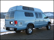 Exterior Introduction of Big Blue, The Base has been raised, additional heavy-duty shock absorbers prevent it from swinging allowing a comfortable cruising speed of 75mph. When it gets rough, the 4-Wheel Drive can be engaged when needed. Ideal for cross-country travelling with a fuel range of a great 850+ Miles., Truckee, United States of America, Big Blue