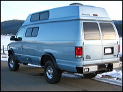 Exterior Introduction of Big Blue, The Base has been raised, additional heavy-duty shock absorbers prevent it from swinging allowing a comfortable cruising speed of 75mph. When it gets rough, the 4-Wheel Drive can be engaged when needed. Ideal for cross-country travelling with a fuel range of a great 850+ Miles., Truckee, United States of America, Big Blue