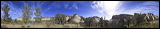 Zion National Park,  , 2006 / 04_19 NP Zion, Springdale, United States of America, Panorama, Colorado Plateau, The Grand Staircase, Sun, Horizon, Sky, Mountains, Trees