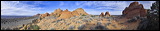 South Coyote Buttes, Paria Canyon Vermilion Cliffs Wilderness Area, The Coyote Buttes South are close to the famous 'Wave'. Acceess to this area is limited to 20 Persons a day. A hiking Permit is required. Inquire at the Ranger station., 2006 / 04_21 Paria Wilderness 2, Page, United States of America, Panorama, The Wave, Coyote Buttes South, Paria Canyon, Vermilion Cliffs, Wilderness Area, Page, Kanab, petrified Sand Dunes, Wind, Erosion