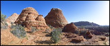 The Wave at Coyote Buttes, Paria Canyon and Vermilion Cliffs Wilderness area, The Coyote Buttes were formed mainly through the power of eroding winds. Wind brought in the layers of sand of various colors, later these layers petrified and now are eroded by wind again.<br>An amazingly special place worthwile visiting. Access is limited to 20 persons a day. A hiking permit is required. Inquire at the Ranger Station., 2006 / 04_23 The Wave, Page, United States of America, The Wave, Coyote Buttes South, Paria Canyon, Vermilion Cliffs, Wilderness Area, Page, Kanab, petrified Sand Dunes, Wind, Erosion