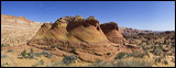The Wave at Coyote Buttes, Paria Canyon and Vermilion Cliffs Wilderness area, The Coyote Buttes North in the Paria Canyon Vermillion Cliffs Wilderness Area. On the way to the Wave., 2006 / 04_23 The Wave, Page, United States of America, Paria Canyon, Vermillion Cliffs, Wilderness Area, petrified Sanddunes, eroded Sanddunes, natural Colors, National Monument, Coyote Buttes North