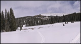 Wheeler National Monument, The intention to make Wheeler National Monument easily accessible failed many years ago. Today a few hours hike get you there easily. In winter it takes some 4 hours with a Trail Bully.<br>, 2006 / 04_06 Creede Wheeler, Creede, United States of America, Panorama, Winter, Snow, Colorado Plateau, The Grand Staircase