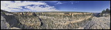 Mesa Verde National Park, Only in recent time the Cliff Dwellings of the Ansazi became known to the public. Also little is known about their livelihood or sudden disappearance.<br>, 2006 / 04_08 NP Mesa Verde Dwellings1, Cortez, United States of America, Panorama, Cliff Dwellings, Colorado Plateau, The Grand Staircase, Anasazi, Sun, Horizon, Sky