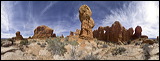 Garden of Eden, Arches National Park, Garden of Eden shows some spectacular Rock Formations and is a tranquile and most beautiful place to hide during the high seasons., 2006 / 04_11 NP Arches Garden of Eden, Moab, United States of America, Panorama, Colorado Plateau, The Grand Staircase