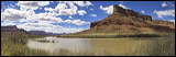 Colorado River and the Dome Plateau, The Colorado River in Professor Valley bends around the Dome Plateau.<br>, 2006 / 04_15 Moab to Goblin Valley, Moab, United States of America, Panorama, Professor Valley, Colorado River, Dome Plateau, Clouds, Colorado Plateau, The Grand Staircase