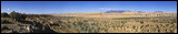 Cliffs along Notom-Bullfrog Road #1670, View from Notom-Bullfrog Road #1670 over Sandy Ranch. In the Background the Henry Mountains.<br>, 2006 / 04_16 Notom Road, Notom, United States of America, Panorama, Cliffs, Sandy Ranch, Ranch, Notom-Bullfrog Road #1670, Henry Mountains, Colorado Plateau, The Grand Staircase