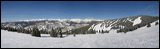 The Gore Range from Vail Skiing Area, Panoramic vista viewing West from above Mid-Vail over Vail Skiing Area towards the continental Divide, the Gore Range., 2006 / 03_23 Vail Brent3, Vail, United States of America, Panorama, Sports, Ski, Winter, Snow, The Gore Range, Blue Sky, High Altidude, Powder, Continental Divide, Friends, Colorado Plateau, The Grand Staircase