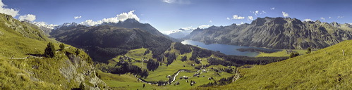 Marmoré, Sils/Segl, Grisons, Switzerland, Lej da Segl, Silsersee, Mountains, Piz Margna, Val Fex, Val Fedoz, Il Chapütschin, Piz Tremoggia, Piz Fora, Piz Led, Muott'Ota, Piz Fedoz, Piz Salacina, Piz Lizun, Piz dal Sasc, Piz Lunghin, Piz Grevaslavas, Piz Polaschin, Piz Albana