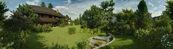 Panorama of Garten, Rüschlikon, SWITZERLAND,  , Created by applying the HDR - High Dynamic Range Technique,  
